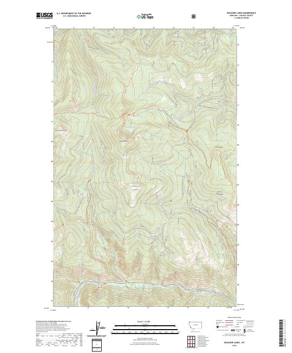 Boulder Lakes topographic map thumbnail