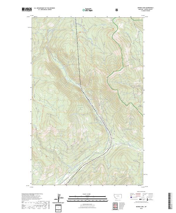 Bowen Lake topographic map thumbnail