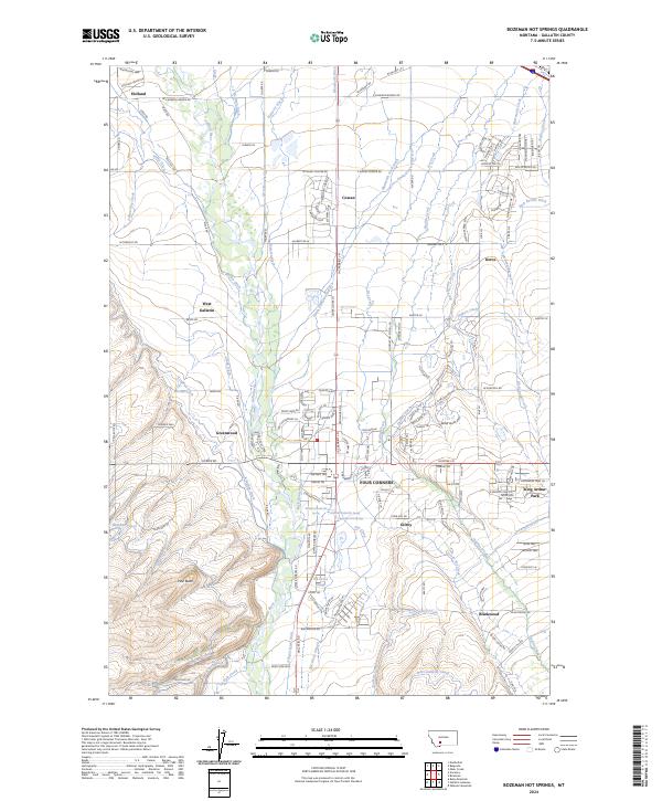 Bozeman Hot Springs topographic map thumbnail