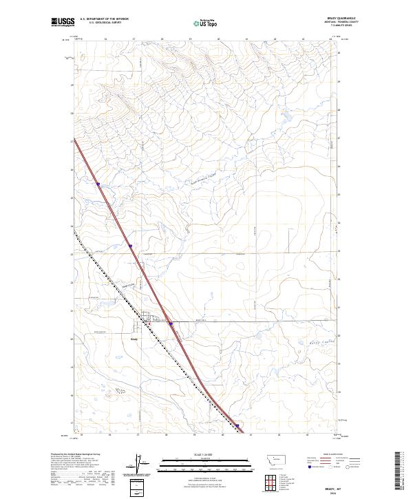 Brady topographic map thumbnail
