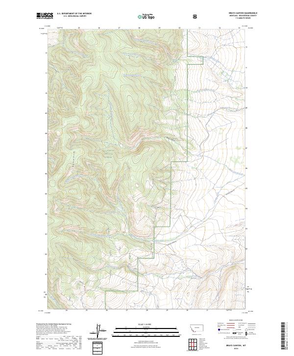 Brays Canyon topographic map thumbnail