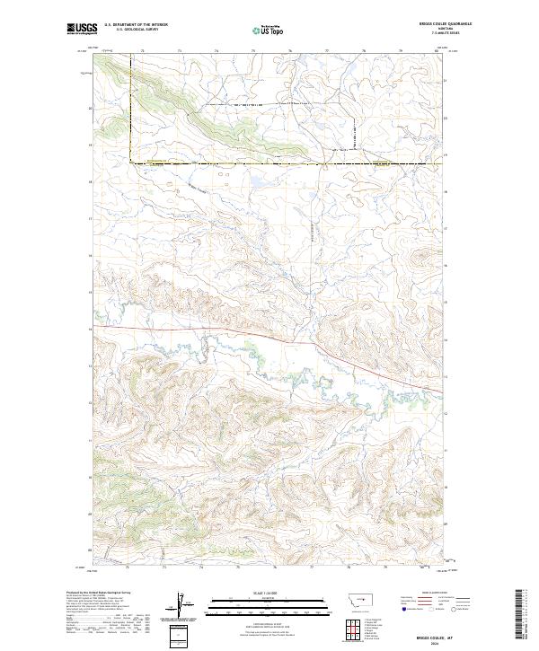 Briggs Coulee topographic map thumbnail