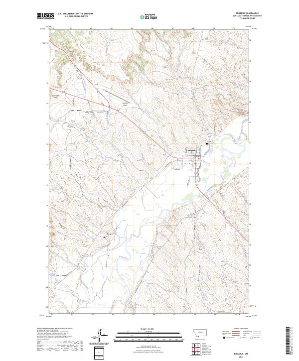 Broadus topographic map thumbnail