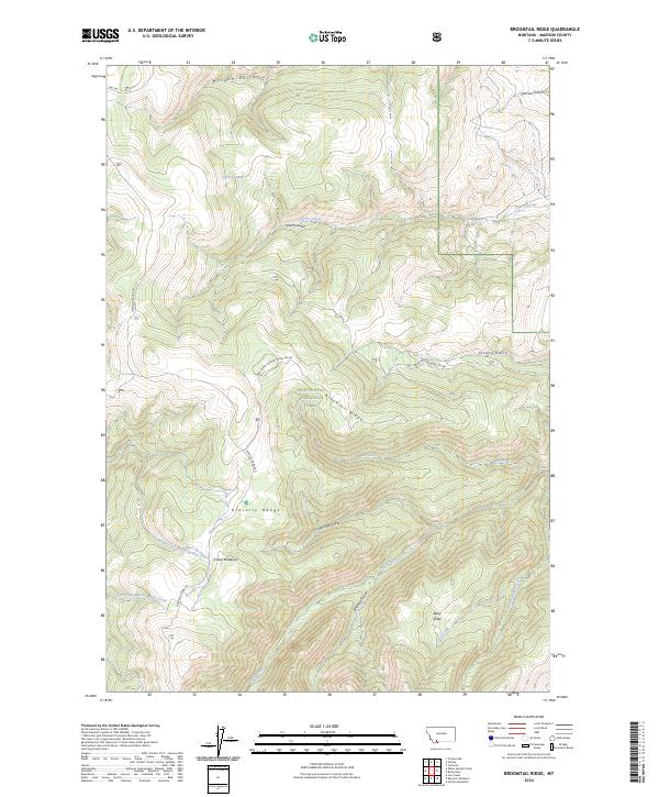 Broomtail Ridge topographic map thumbnail