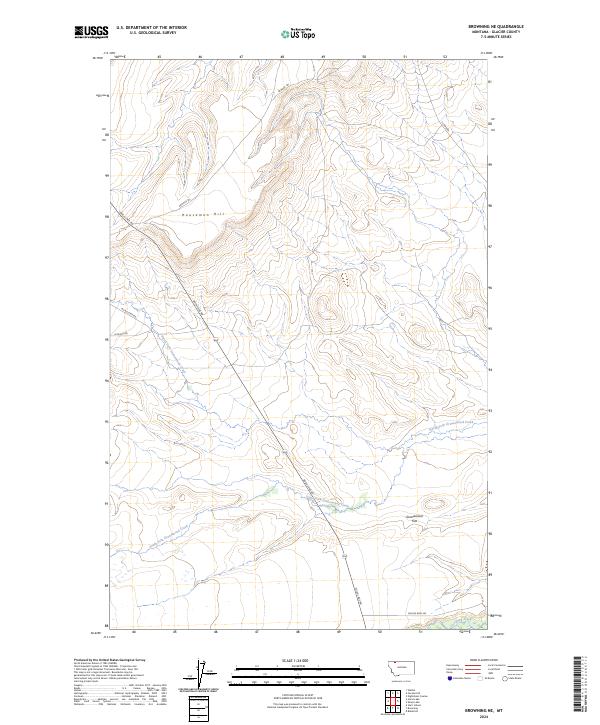 Browning NE topographic map thumbnail