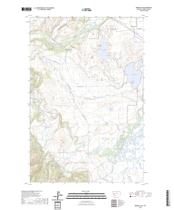 Browns Lake topographic map thumbnail