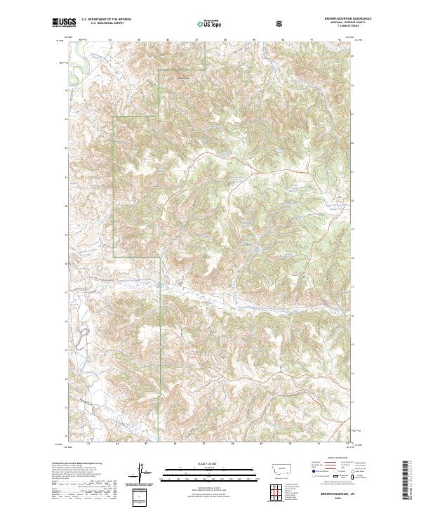 Browns Mountain topographic map thumbnail