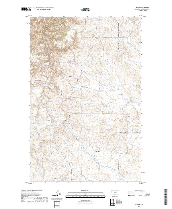 Brusett topographic map thumbnail