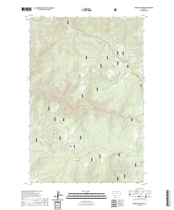 Bubbling Springs topographic map thumbnail