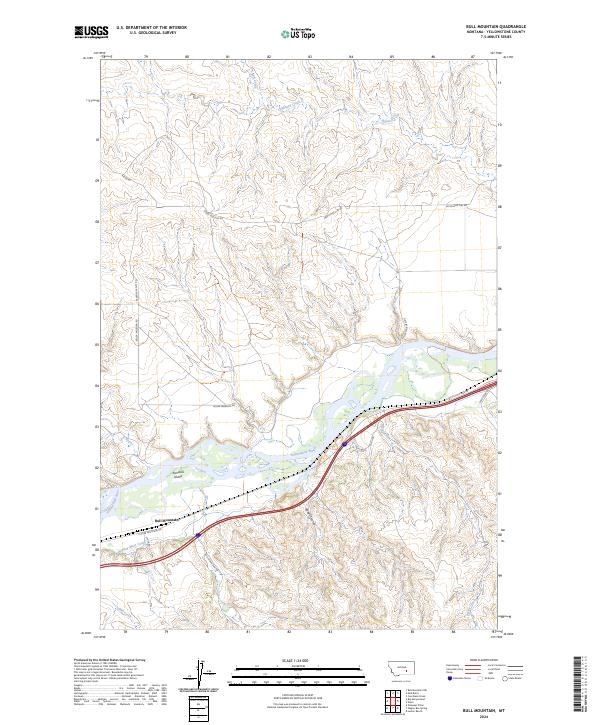 Bull Mountain topographic map thumbnail