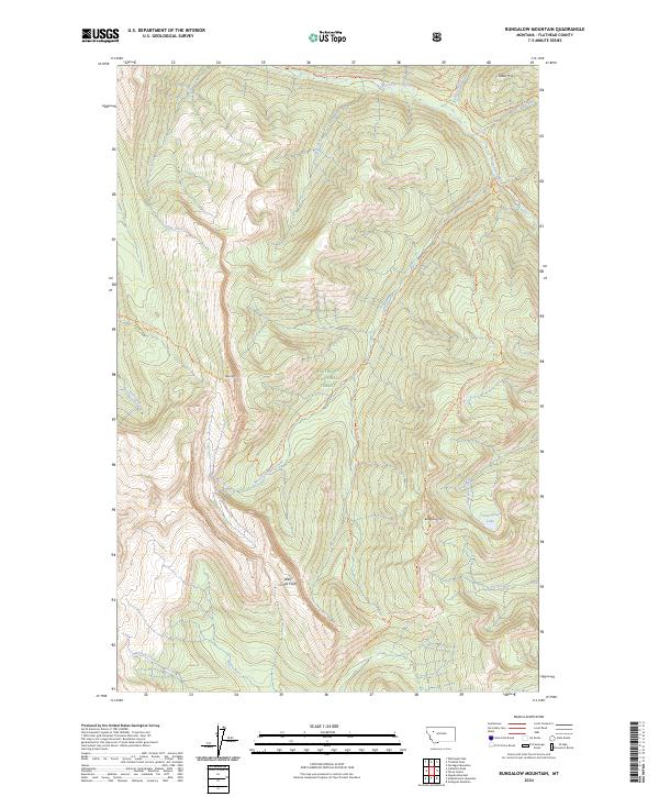 Bungalow Mountain topographic map thumbnail