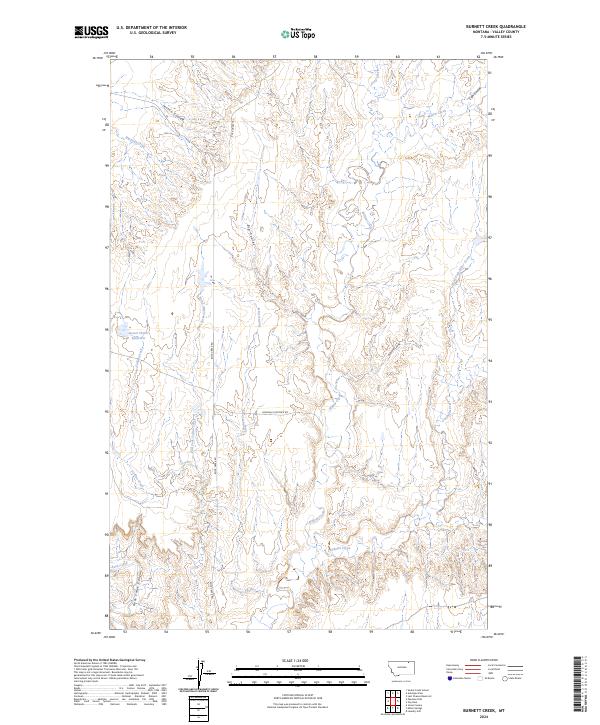Burnett Creek topographic map thumbnail