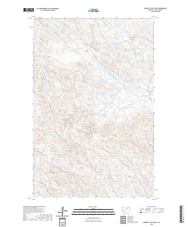 Burnett Flats West topographic map thumbnail