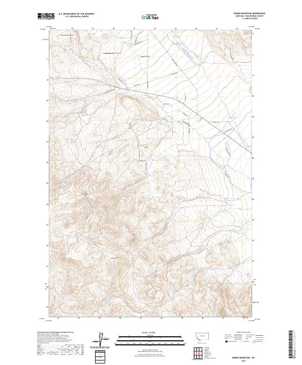 Burns Mountain topographic map thumbnail
