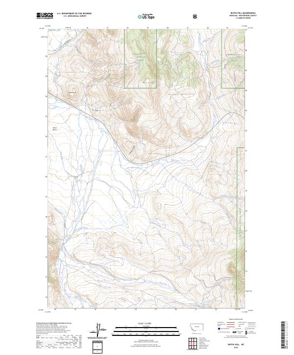 Butch Hill topographic map thumbnail