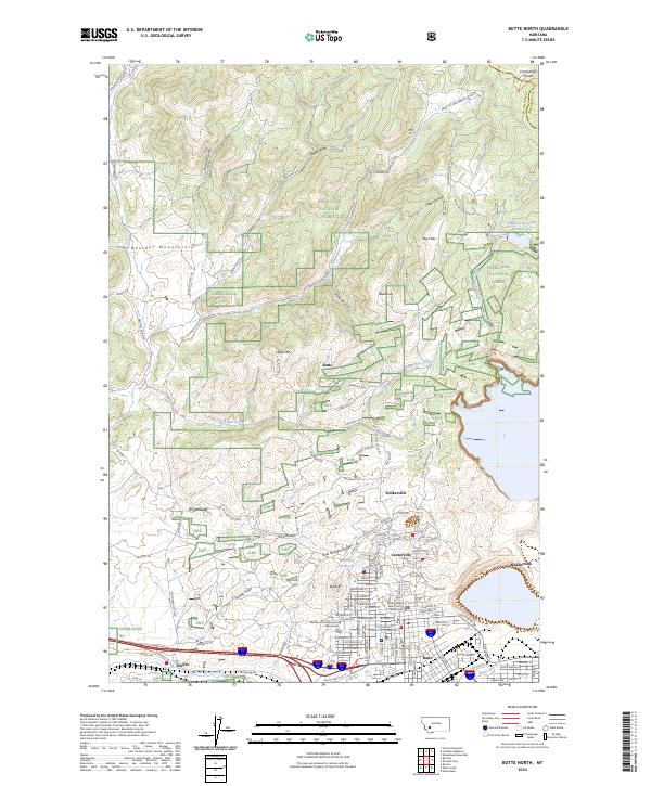 Butte North topographic map thumbnail