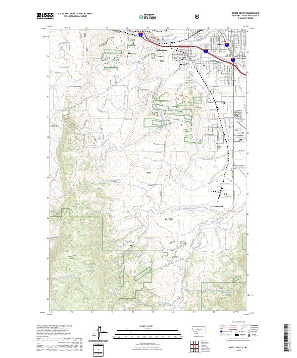 Butte South topographic map thumbnail
