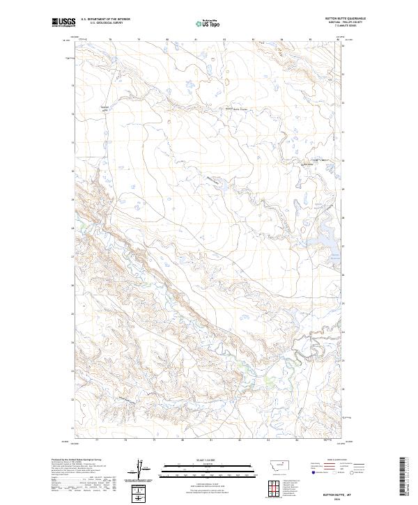 Button Butte topographic map thumbnail