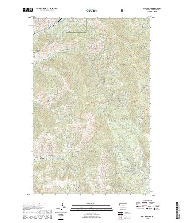 Calx Mountain topographic map thumbnail