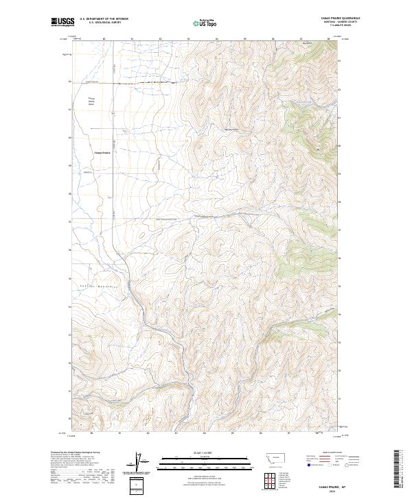 Camas Prairie topographic map thumbnail