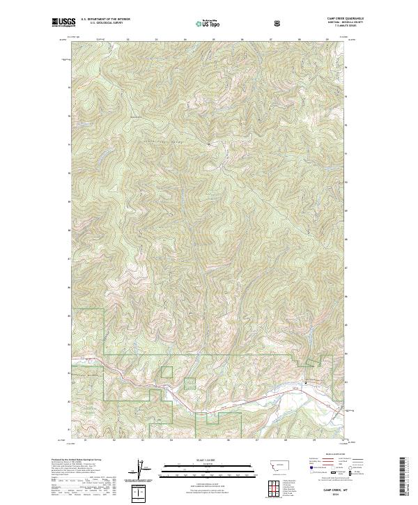 Camp Creek topographic map thumbnail