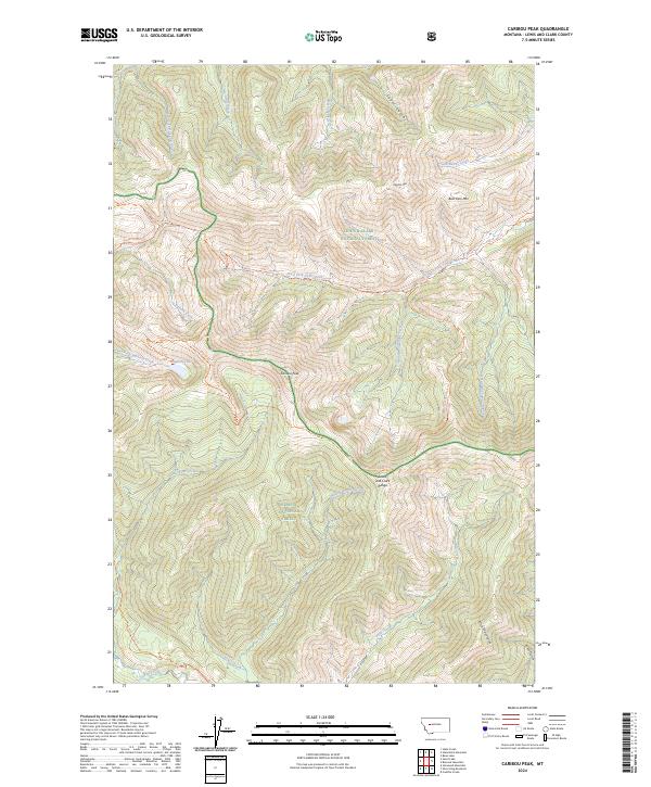 Caribou Peak topographic map thumbnail