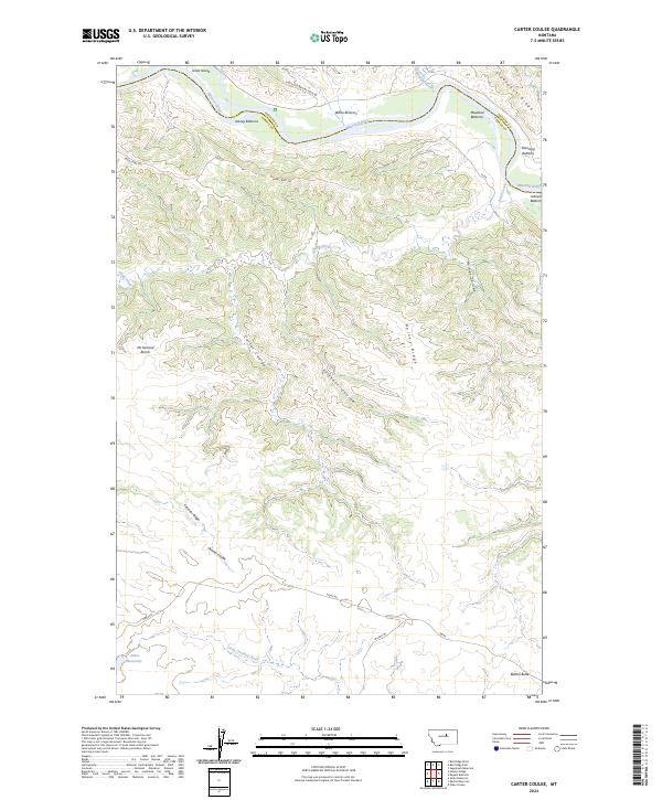 Carter Coulee topographic map thumbnail