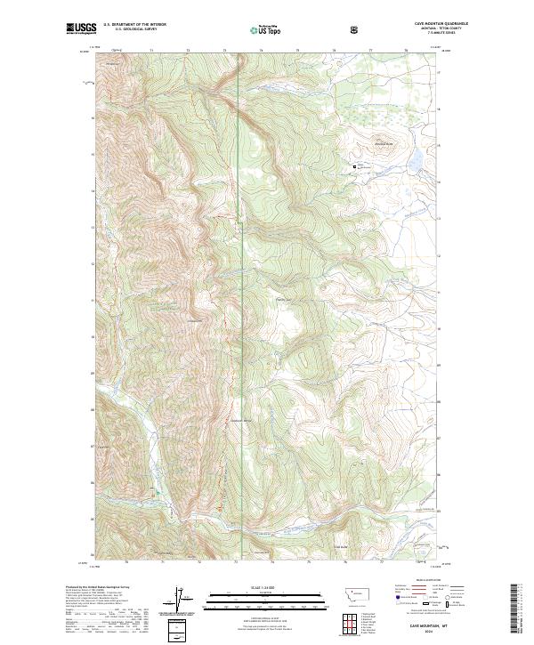 Cave Mountain topographic map thumbnail