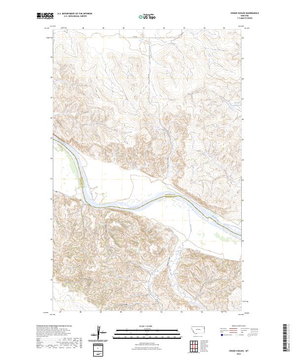 Cedar Coulee topographic map thumbnail