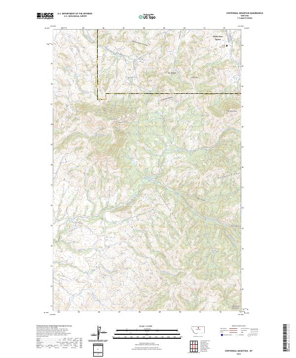 Centennial Mountain topographic map thumbnail