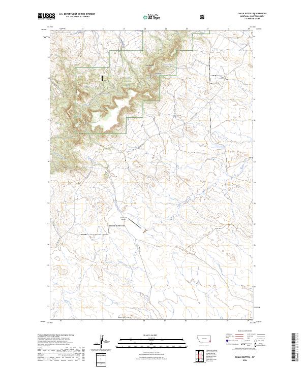 Chalk Buttes topographic map thumbnail