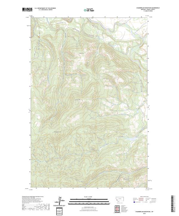 Chamberlain Mountain topographic map thumbnail