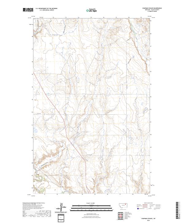 Chapman Coulee topographic map thumbnail
