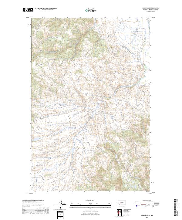 Chimney Lakes topographic map thumbnail
