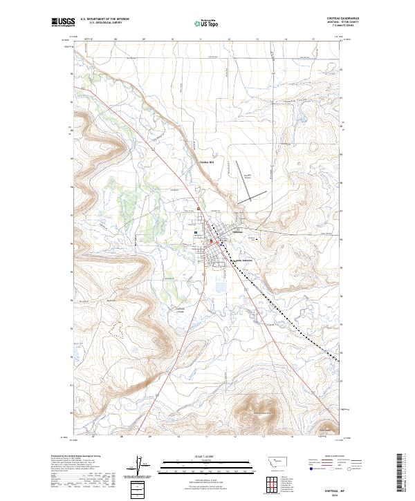 Choteau 2024 topographic map thumbnail
