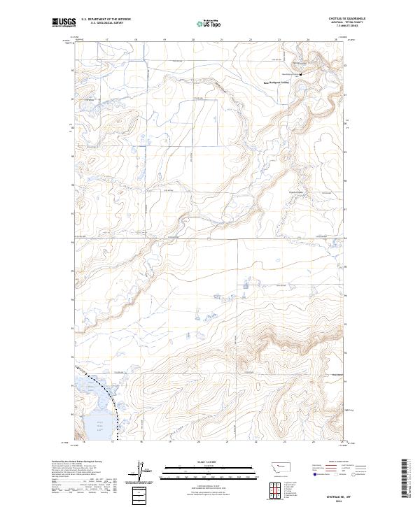 Choteau SE topographic map thumbnail