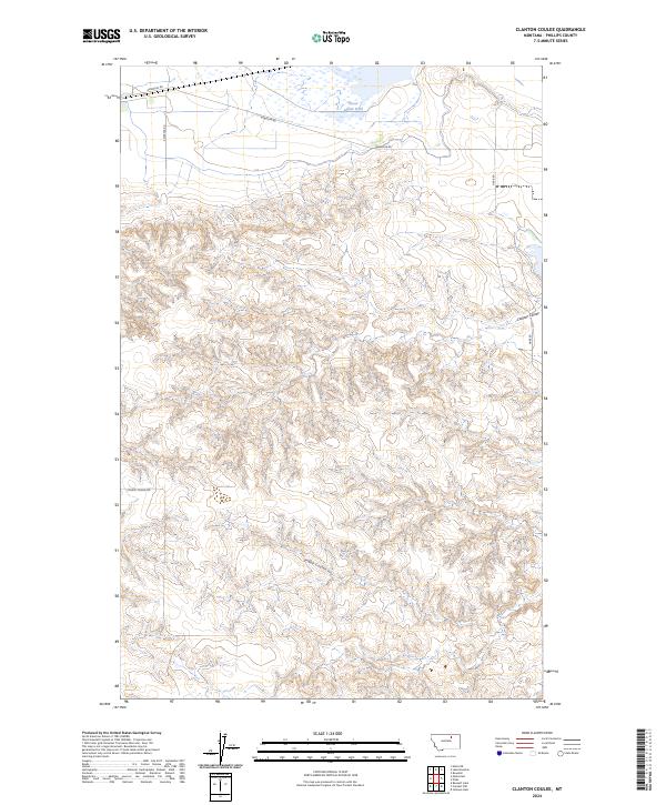 Clanton Coulee topographic map thumbnail