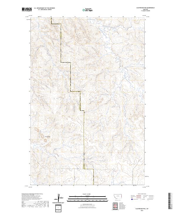 Cluster Buttes 2024 topographic map thumbnail