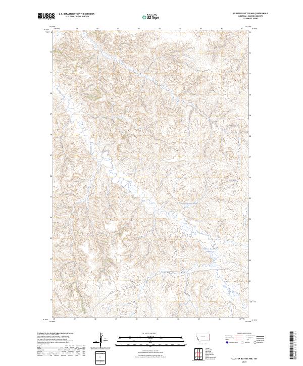 Cluster Buttes NW topographic map thumbnail