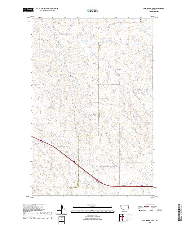 Cluster Buttes SE topographic map thumbnail
