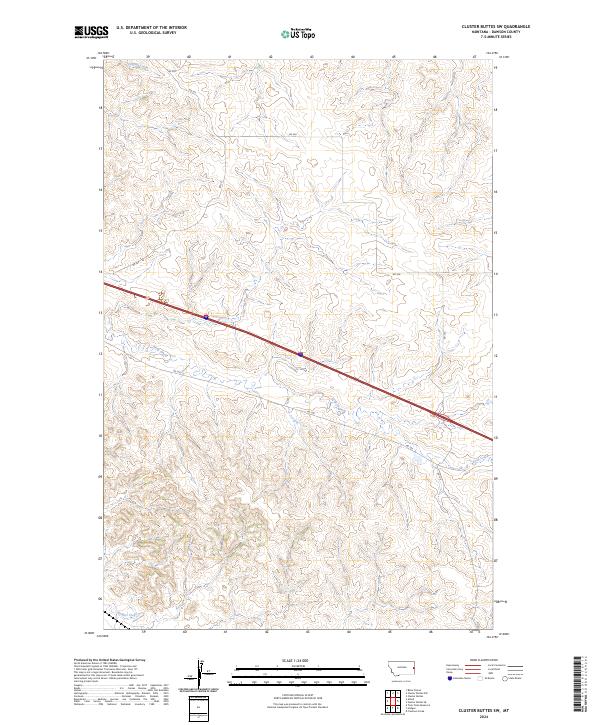 Cluster Buttes SW topographic map thumbnail