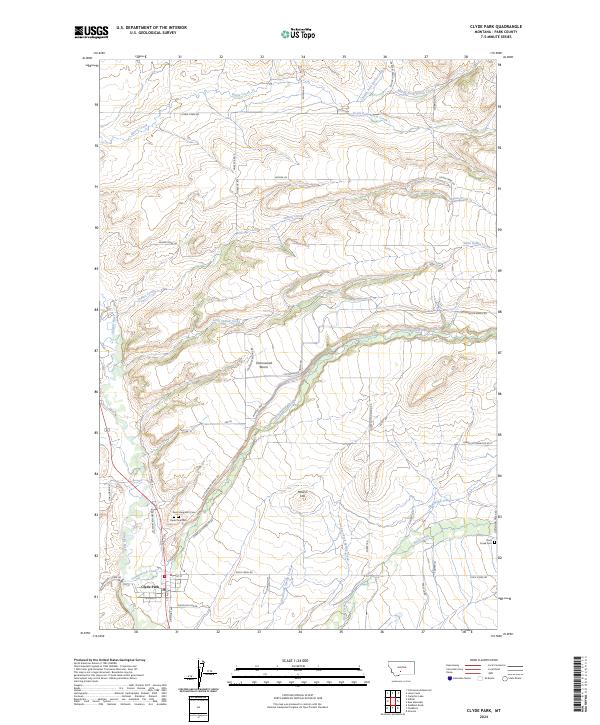 Clyde Park topographic map thumbnail