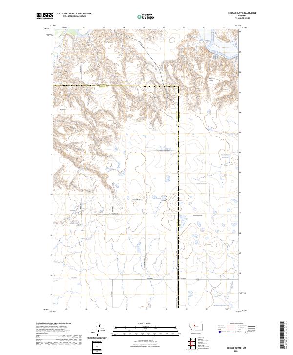Conrad Butte topographic map thumbnail