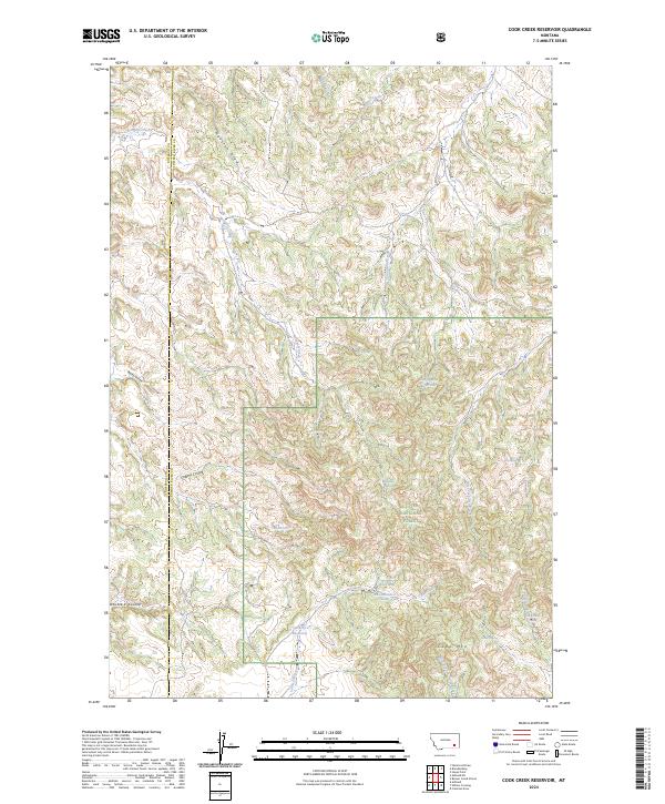 Cook Creek Reservoir topographic map thumbnail