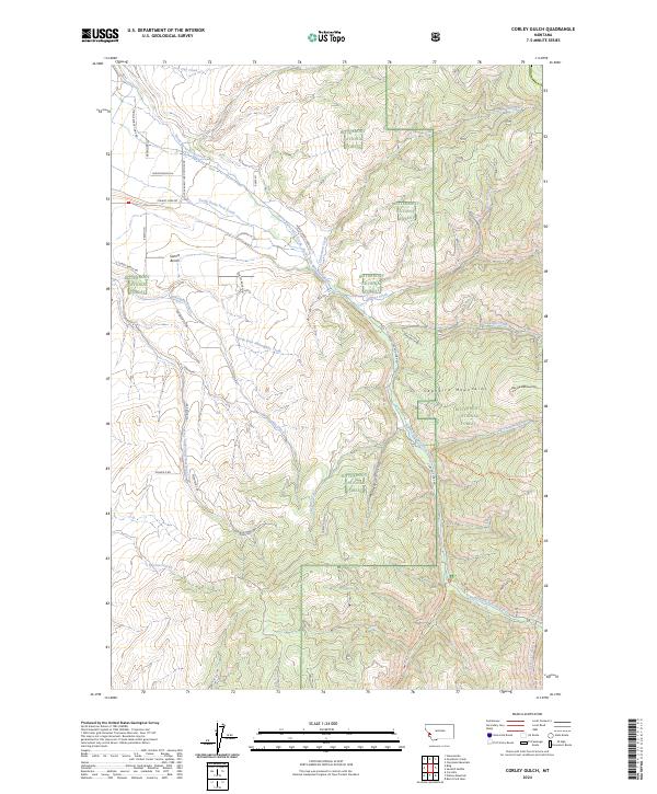 Corley Gulch topographic map thumbnail