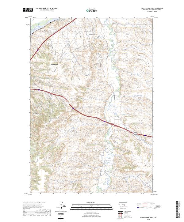 Cottonwood Creek 2023 topographic map thumbnail