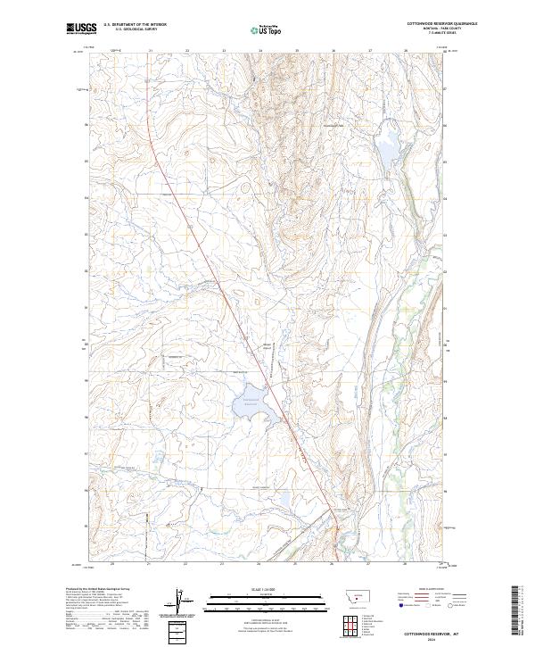 Cottonwood Reservoir topographic map thumbnail