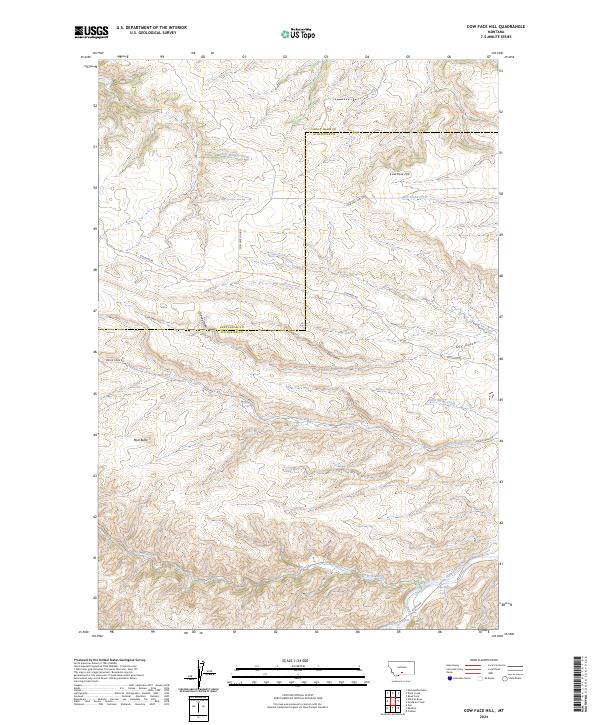 Cow Face Hill topographic map thumbnail