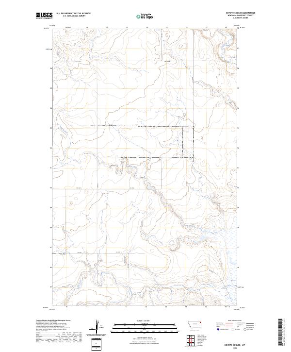 Coyote Coulee topographic map thumbnail