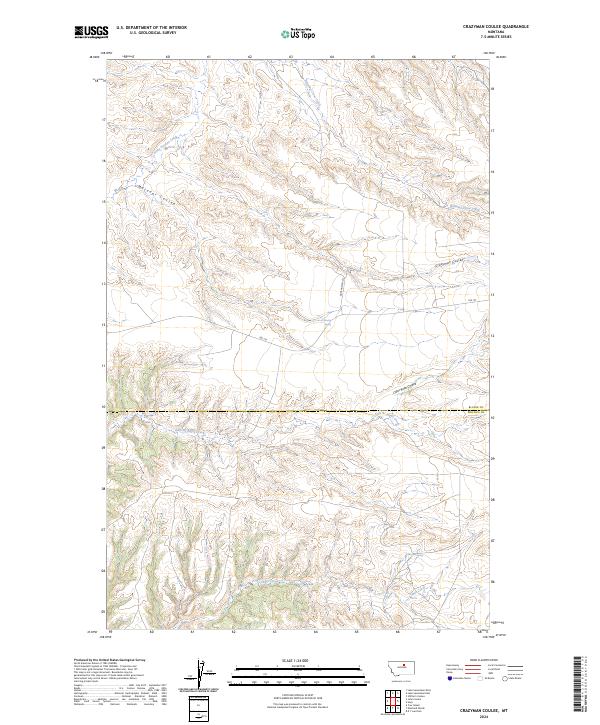 Crazyman Coulee topographic map thumbnail